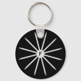 Monogrammed - Screwdriver Bits -  Stylish Modern K Key Ring