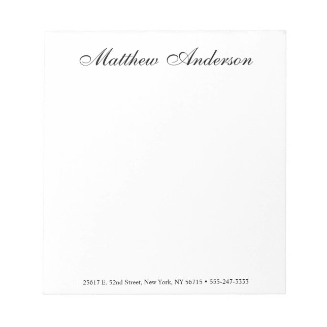 Monogrammed Script Notepad (Front)