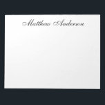 Monogrammed Script Notepad<br><div class="desc">This 11 x 8.5 notepad with 40 pages with your name in a simple, modern yet traditional script font is perfect for writing notes to office personnel, family, and friends. Having it nearby will be convenient and make jotting notes down simple. It makes a great gift for any distinguished man....</div>