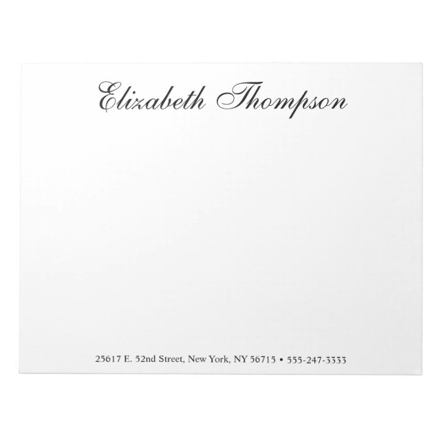 Monogrammed Script Notepad (Front)