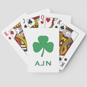 Monogrammed Shamrock Irish Playing Cards Gift
