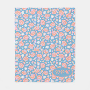 Monogrammed Shell Pattern Fleece Blanket