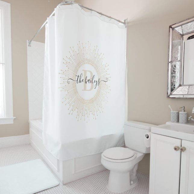 Monogrammed Shower Curtain (In Situ)