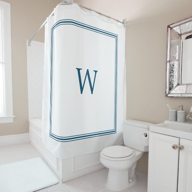 Monogrammed Shower Curtain (In Situ)