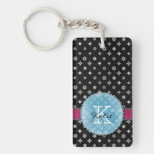 Monogrammed Silver Star Key Ring