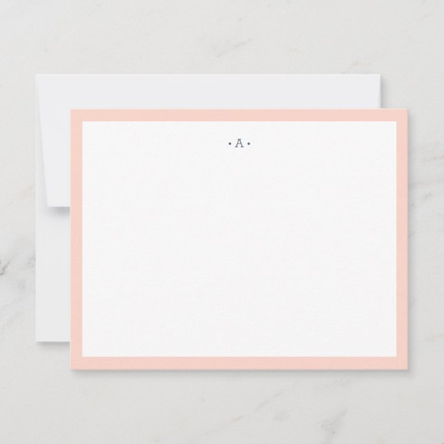 Monogrammed Single Letter Monogram Blue Striped Card (Front)