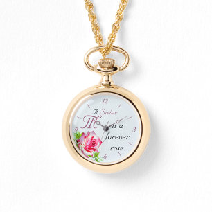 Monogrammed Sisters Necklace Watch
