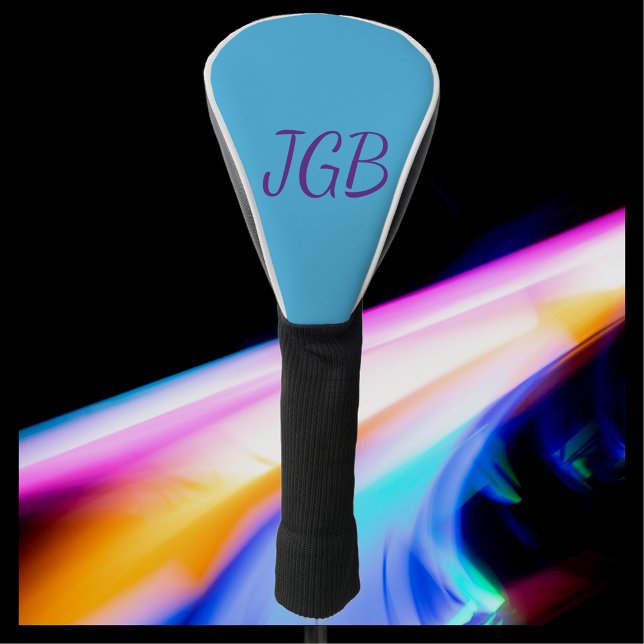 Monogrammed Sky Blue Purple or Choose Your Colour Golf Head Cover (Creator Uploaded)