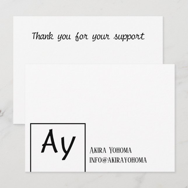 Monogrammed Small Business Info Card (Front/Back)