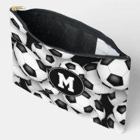 Monogrammed soccer balls pattern 