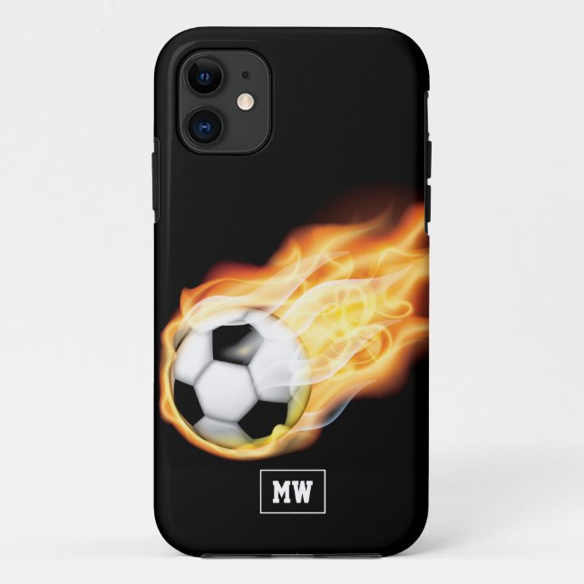 Monogrammed Soccer Case-Mate iPhone Case (Back)