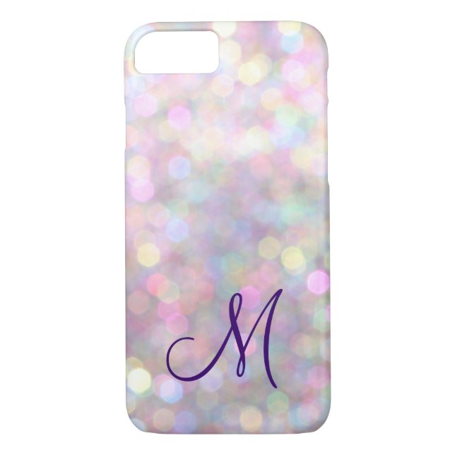 Monogrammed Sparkle iPhone 7 Case (Back)