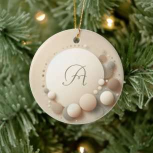 Monogrammed Sphere Harmony Ceramic Ornament