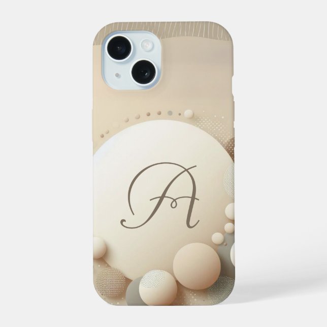 Monogrammed Sphere Harmony iPhone 15 Case (Back)
