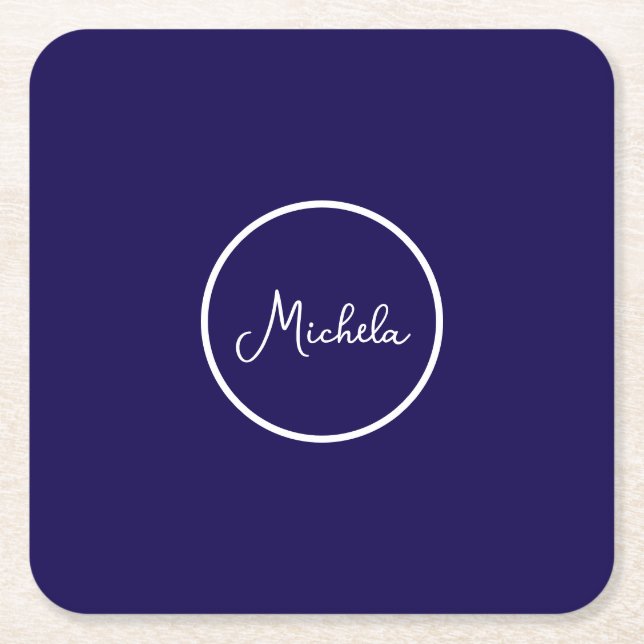 Monogrammed  square paper coaster (Front)