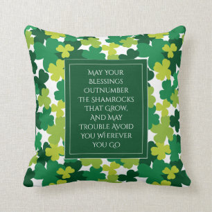 Monogrammed St. Patrick's Day With Irish Blessing Cushion