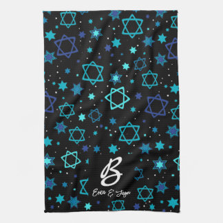 Monogrammed Star of David Tea Towel