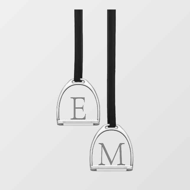 Monogrammed Stirrup Irons Pair Elegant Equestrian (Sheet)