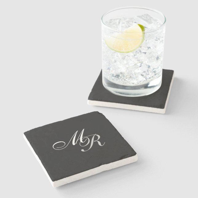 Monogrammed Stone Coaster (Side)