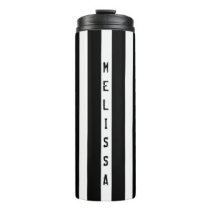 Monogrammed Stripes Pattern Thermal Tumbler