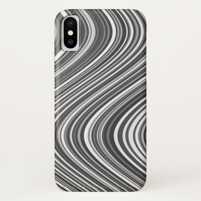 Monogrammed Stylish Modern Black and White Pattern Case-Mate iPhone Case (Back)