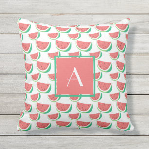 Monogrammed Summer Outdoors Pillows Watermelon