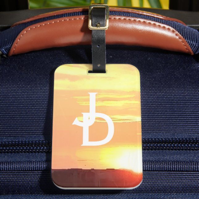 Monogrammed Sunset Luggage Tag (Front Insitu 2)