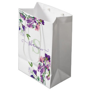Monogrammed Sweet Pea Gift Bag