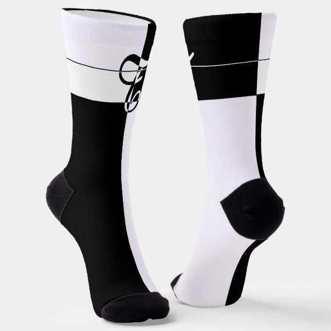 Monogrammed T Socks (Angled)