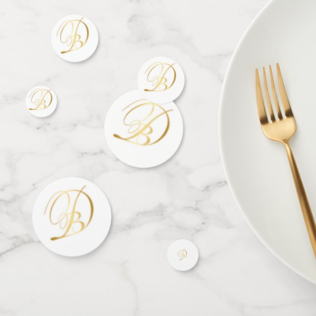 Monogrammed table confetti for diner en Blanc (Group)