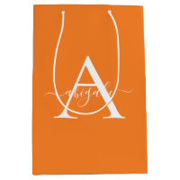 Monogrammed Tangerine Orange | Minimalist Elegant