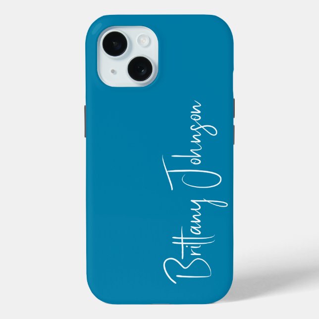 Monogrammed Teal Case-Mate iPhone Case (Back)