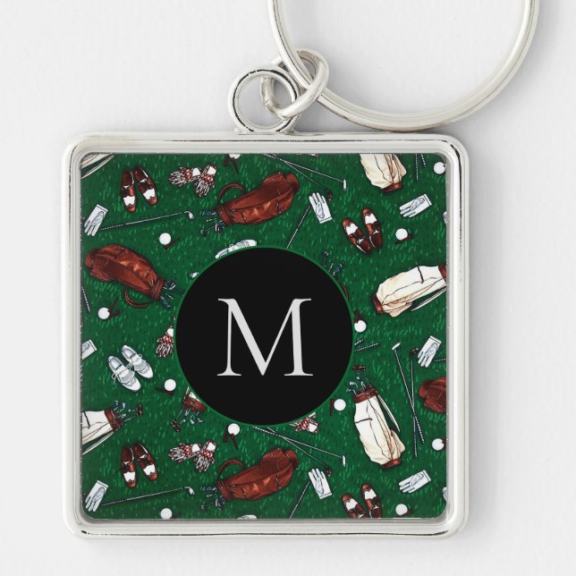 Monogrammed Tee Time Golf Key Chain (Front)