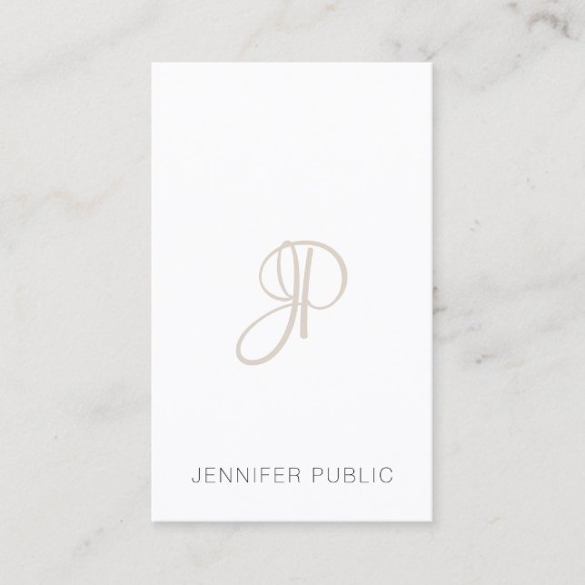 Monogrammed Template Custom Elegant Modern Business Card (Front)