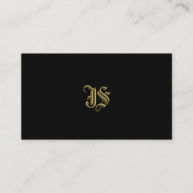 Monogrammed Template Elegant Classic Old Style Business Card (Front)