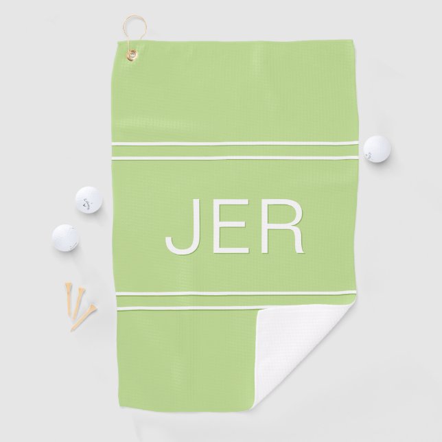 Monogrammed Template Stylish Golfer Modern Green Golf Towel (InSitu)
