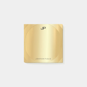 Monogrammed Template Trendy Faux Gold Elegant Post-it Notes