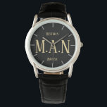 Monogrammed Thank You Gifts For Best Man Groomsmen Watch<br><div class="desc">Add initials and commemorative wedding text to this stylish bestman,  father of the bride or groom,  groomsman watch. A perfect timely ('scuse the pun!) wedding bridal party groomsmen party keepsake gift. Thank your best man for all his help and support.</div>