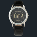 Monogrammed Thank You Gifts For Best Man Groomsmen Watch<br><div class="desc">Add initials and commemorative wedding text to this stylish bestman,  father of the bride or groom,  groomsman watch. A perfect timely ('scuse the pun!) wedding bridal party groomsmen party keepsake gift. Thank your best man for all his help and support.</div>