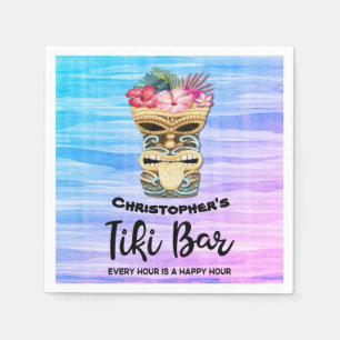 Monogrammed Tiki Bar Party Napkins