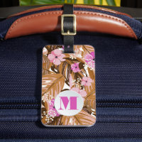 Monogrammed Tropical Plants Floral Pattern