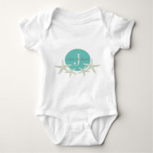 Monogrammed Turquoise Watercolor Starfish