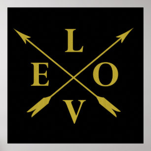 Monogrammed typography love poster