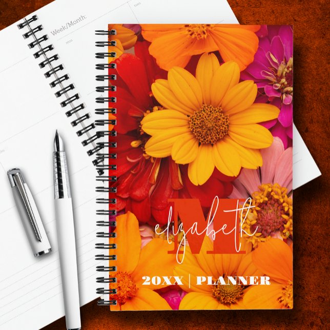 Monogrammed Vibrant Daisies Planner (Creator Uploaded)