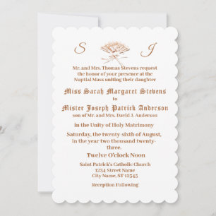 Monogrammed Victorian Fan Invitation
