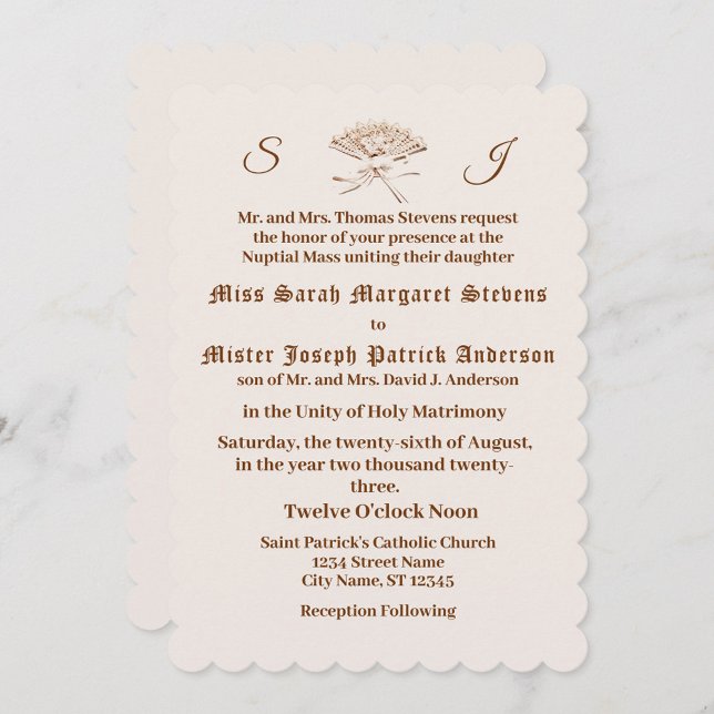 Monogrammed Victorian Fan  Invitation (Creator Uploaded)