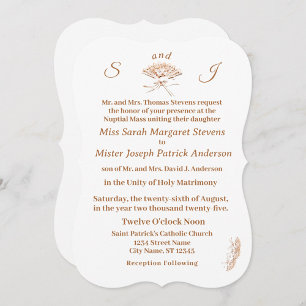 Monogrammed Victorian Fan Invitation