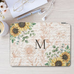 Monogrammed Vintage Rustic Sunflower Decoupage iPad Pro Cover<br><div class="desc">Add vintage charm to your laptop with our Monogrammed Rustic Sunflower Laptop Sleeve! Personalise it with your initial for a unique touch.</div>