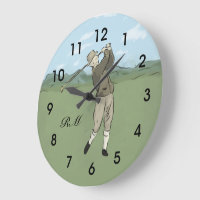 Monogrammed Vintage Style golf art