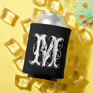 Monogrammed vintage typography beverage coolers